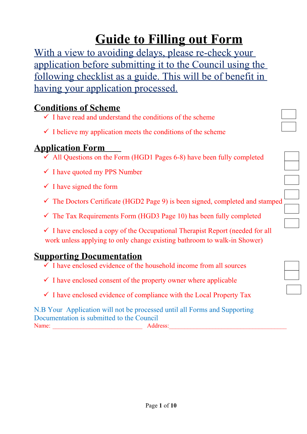 Guide to Filling out Form