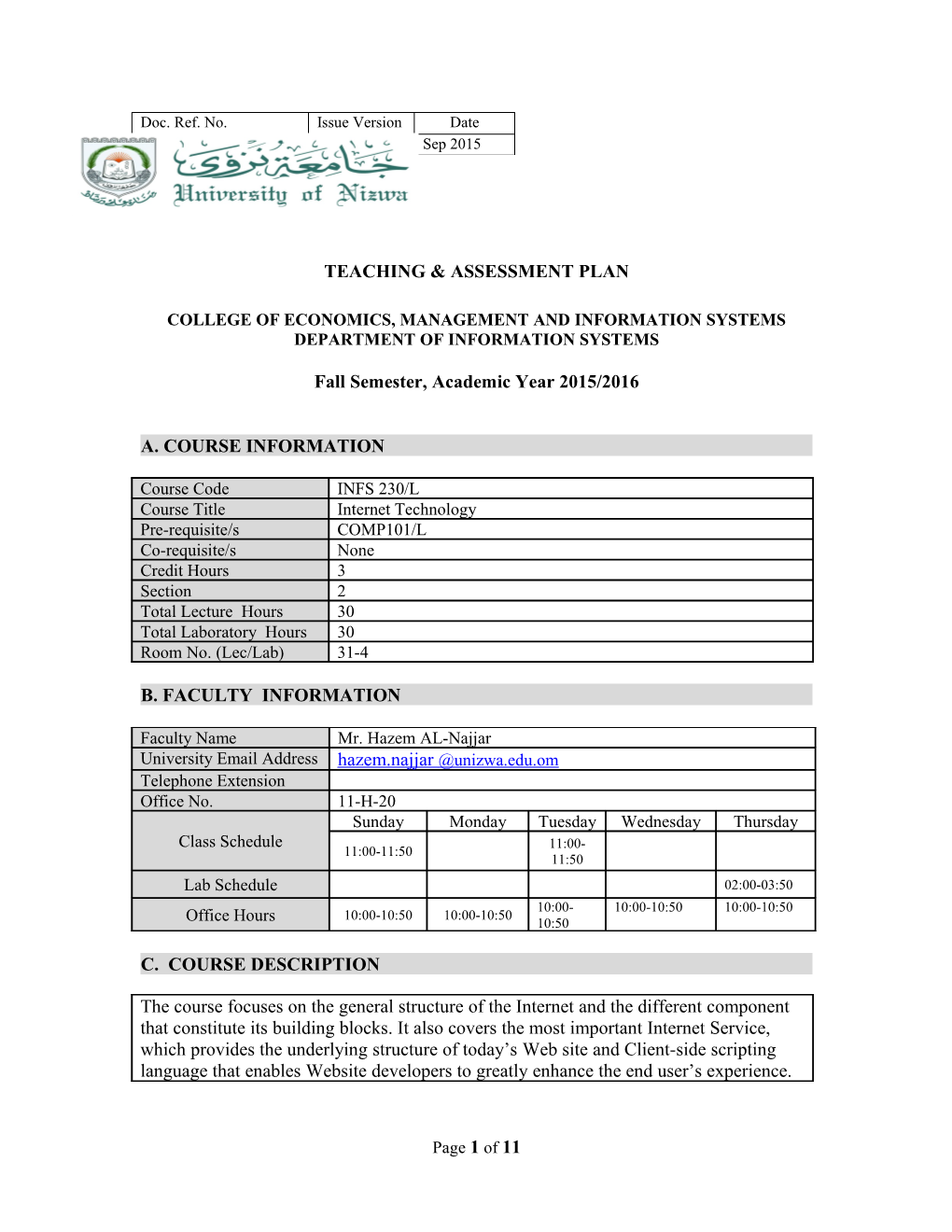 College of Economics, Management and Information Systems