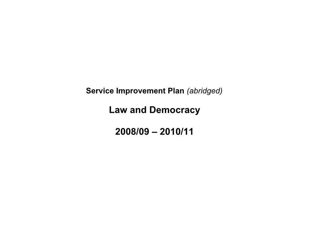 Service Improvement Plan (Abridged)