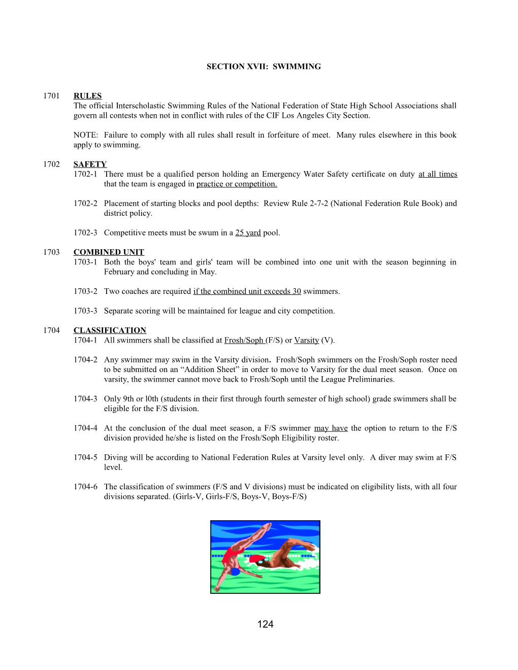 Section Xvii: Swimming