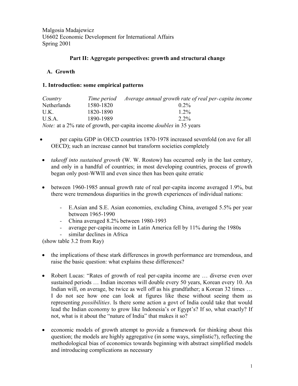 U6602: Economic Development for International Affairs