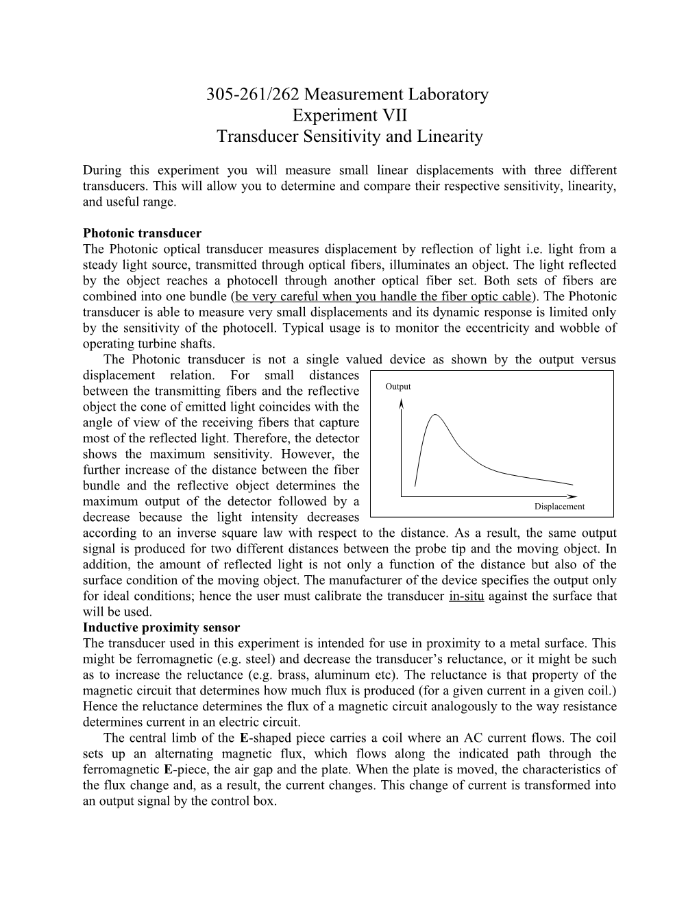 Transducer Sensitivity and Linearity