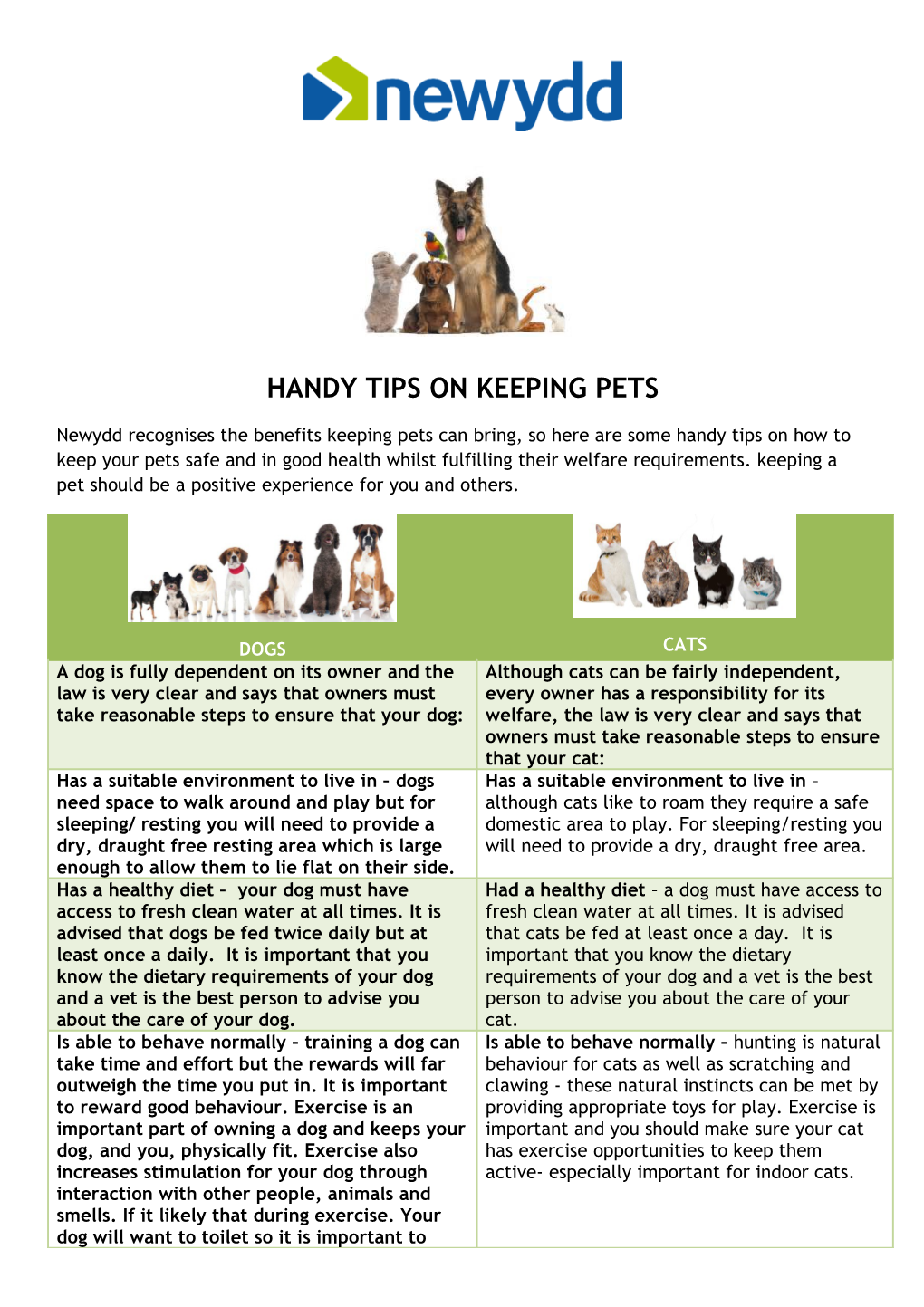 Handy Tips on Keeping Pets