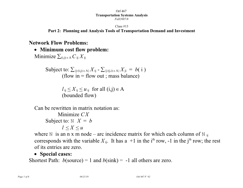 Readings Guide: Lecture #3 Historical Evolution of National Transportation Policy