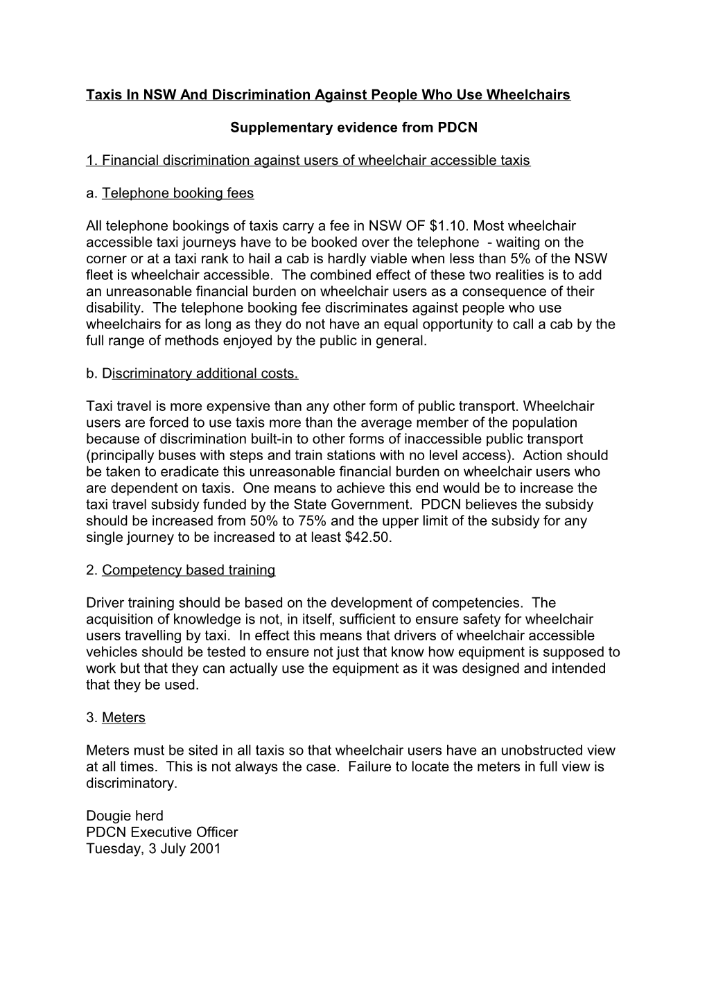 Taxis in NSW and Discrimination Against People Who Use Wheelchairs