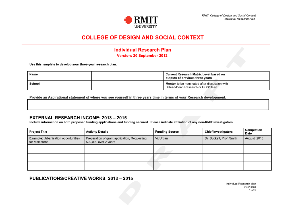 RMIT: College of Design and Social Context