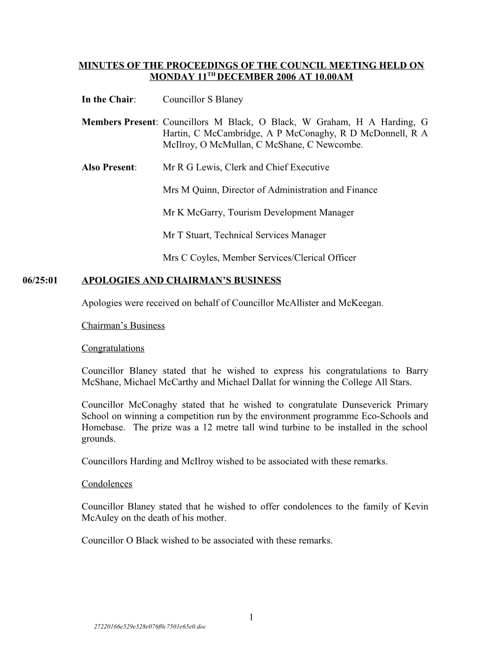 Minutes of the Proceedings of the Council Meeting Held s4