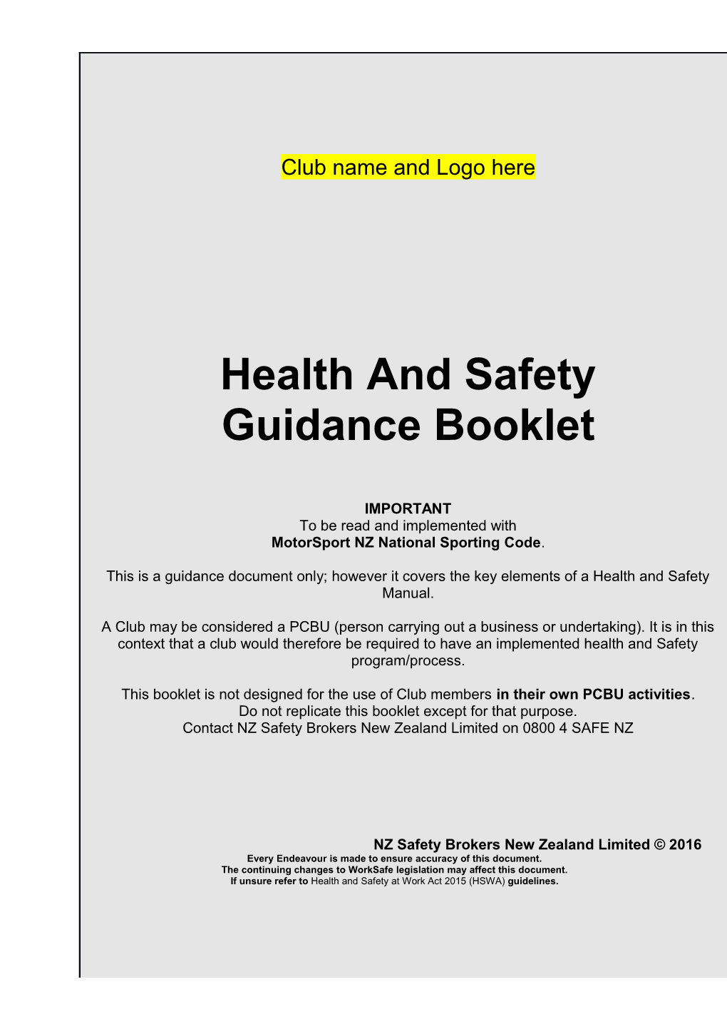 Health and Safety Management