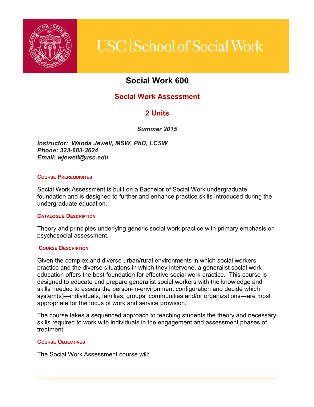 School of Social Work Syllabus Template Guide s1