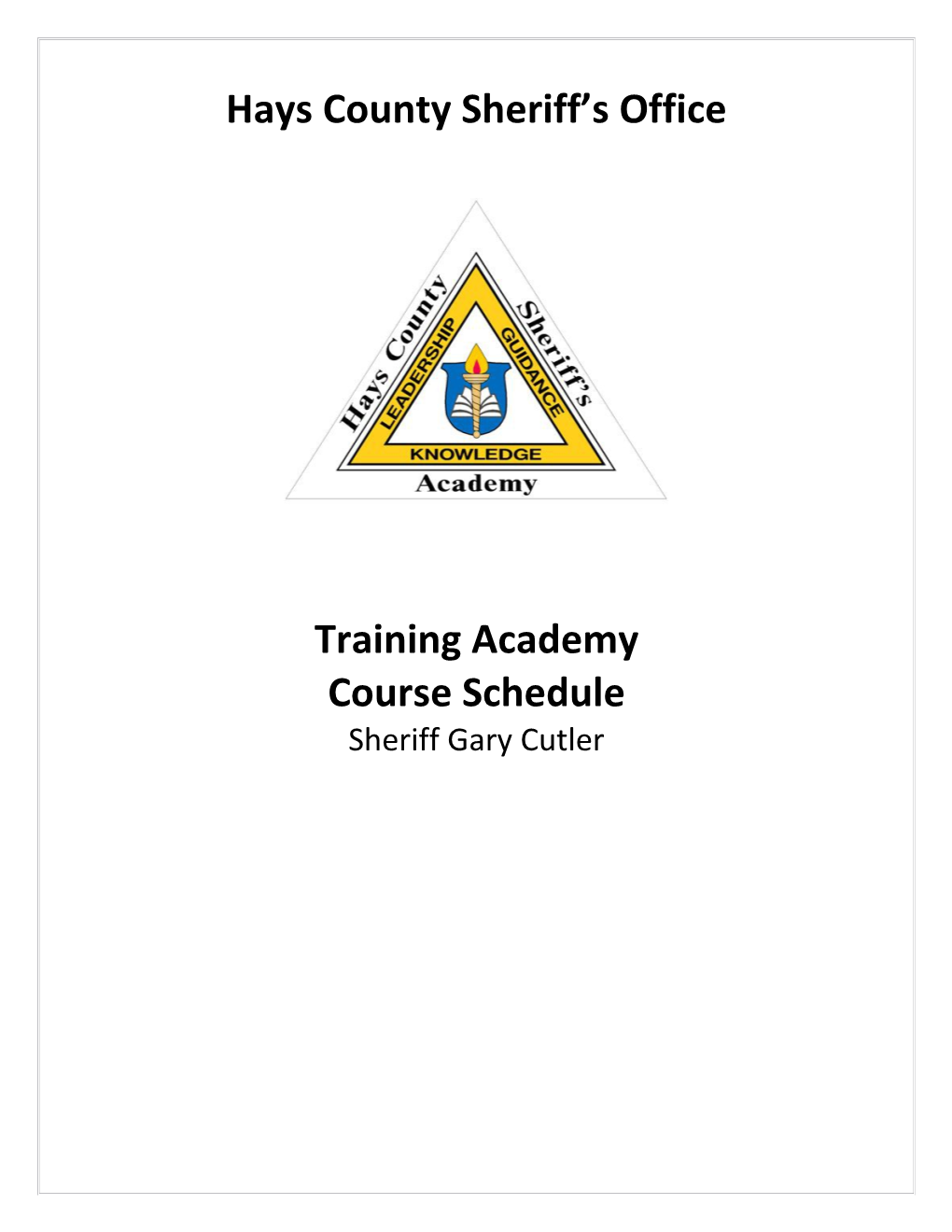 Hays County Sheriff S Office Training Academy