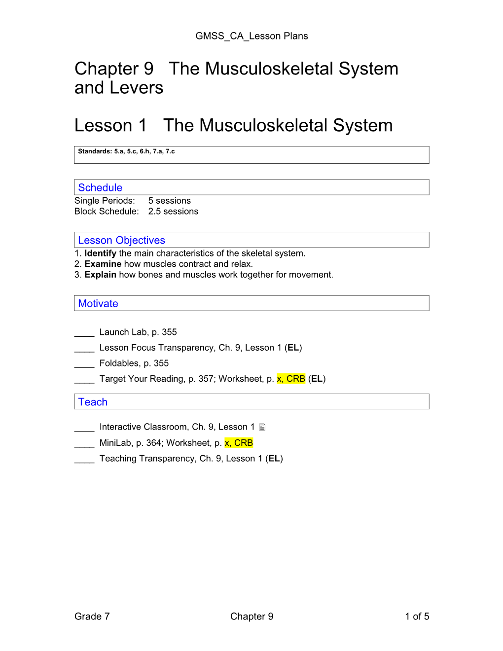 Chapter 9 the Musculoskeletal System and Levers