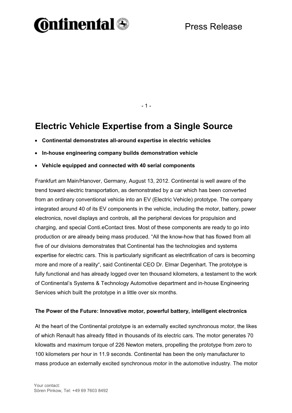 Electricvehicle Expertise from a Single Source