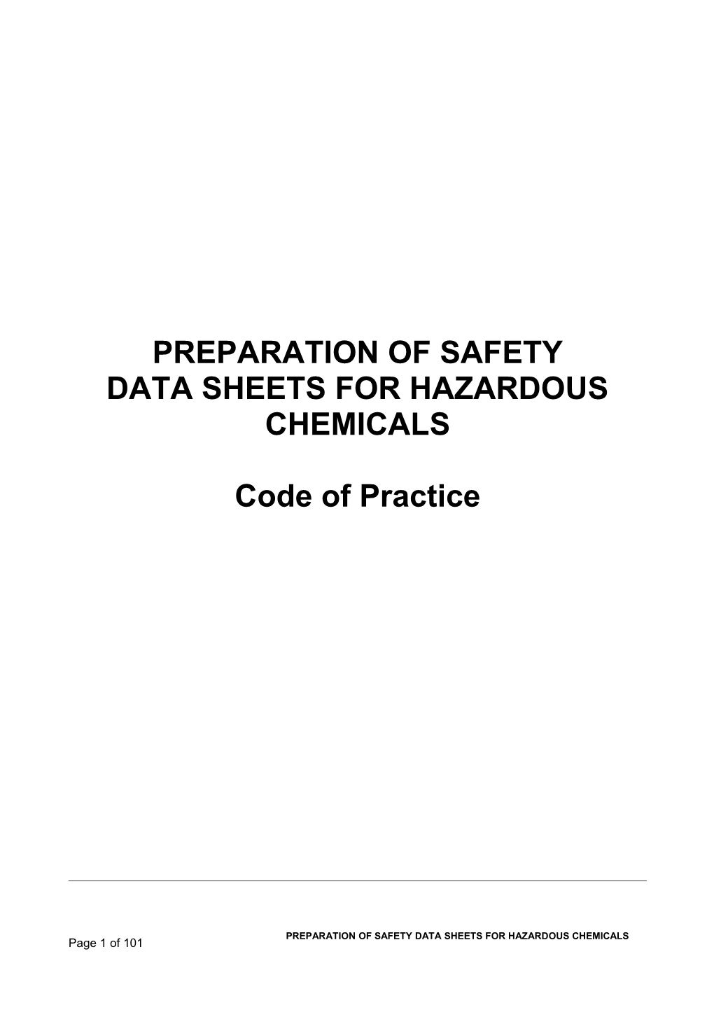 Preparation of Safety Data Sheets for Hazardous Chemicals