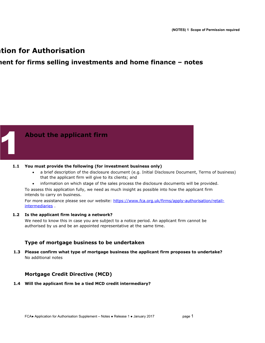 Investments and Mortgages Supplement Notes