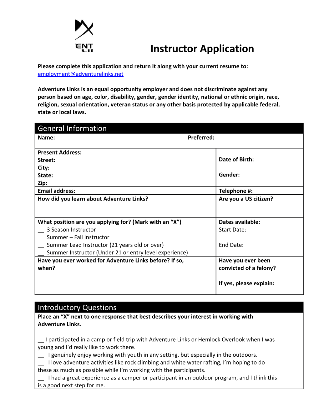 Please Complete This Application and Return It Along with Your Current Resume To s1