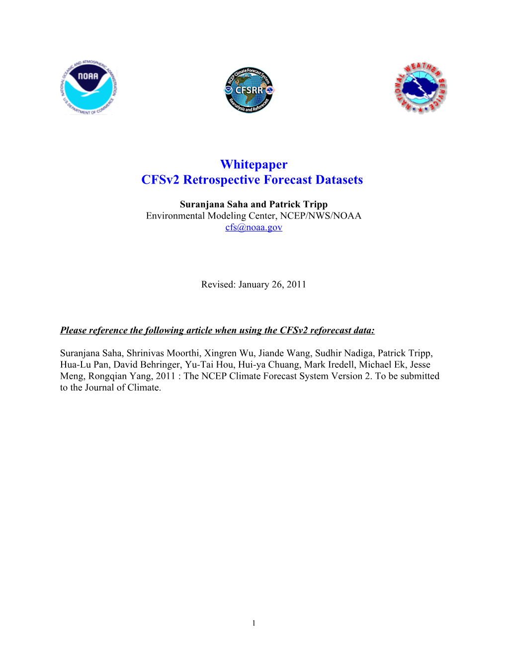 GFS Calibration Runs