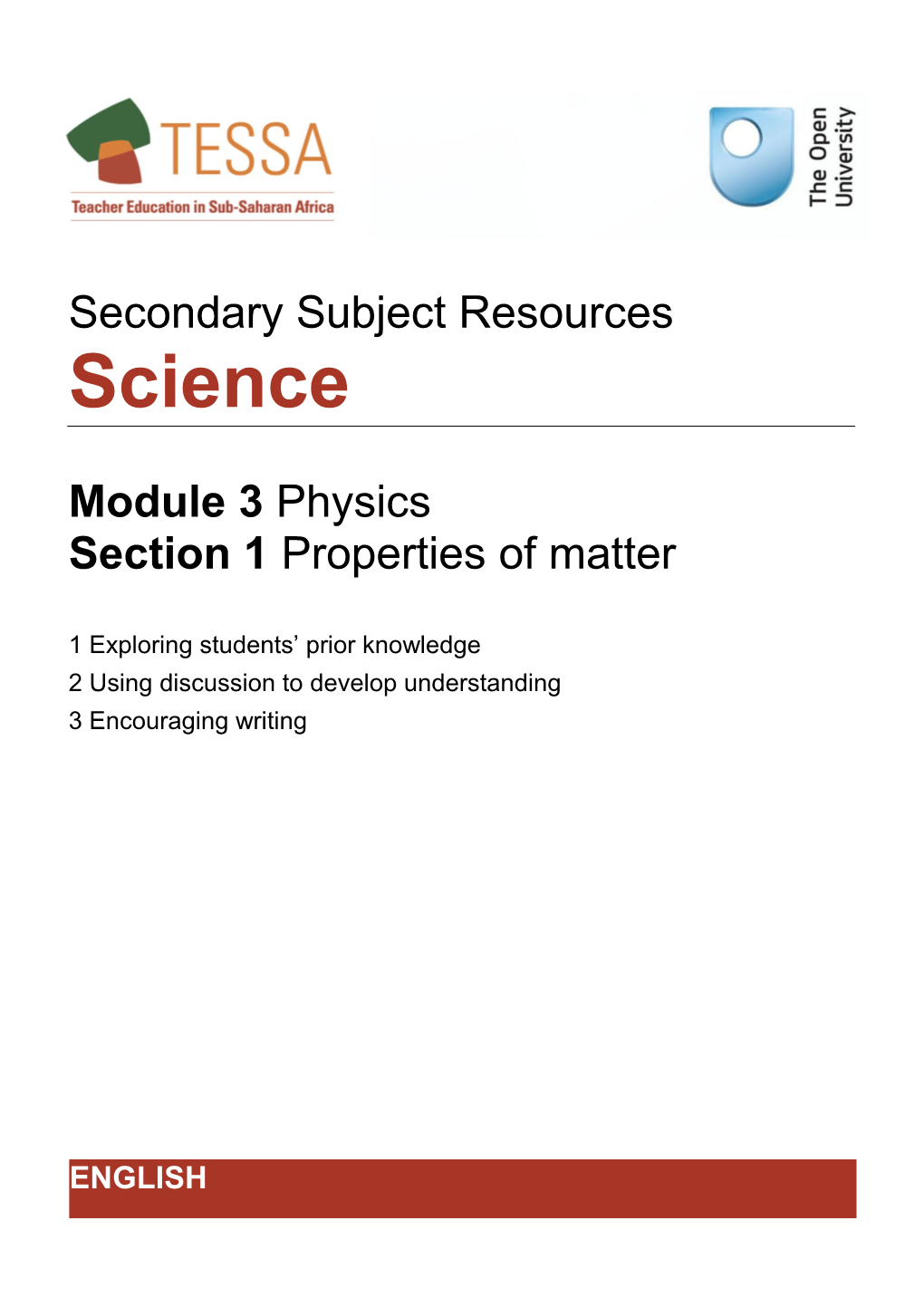 Section 1 : Properties of Matter