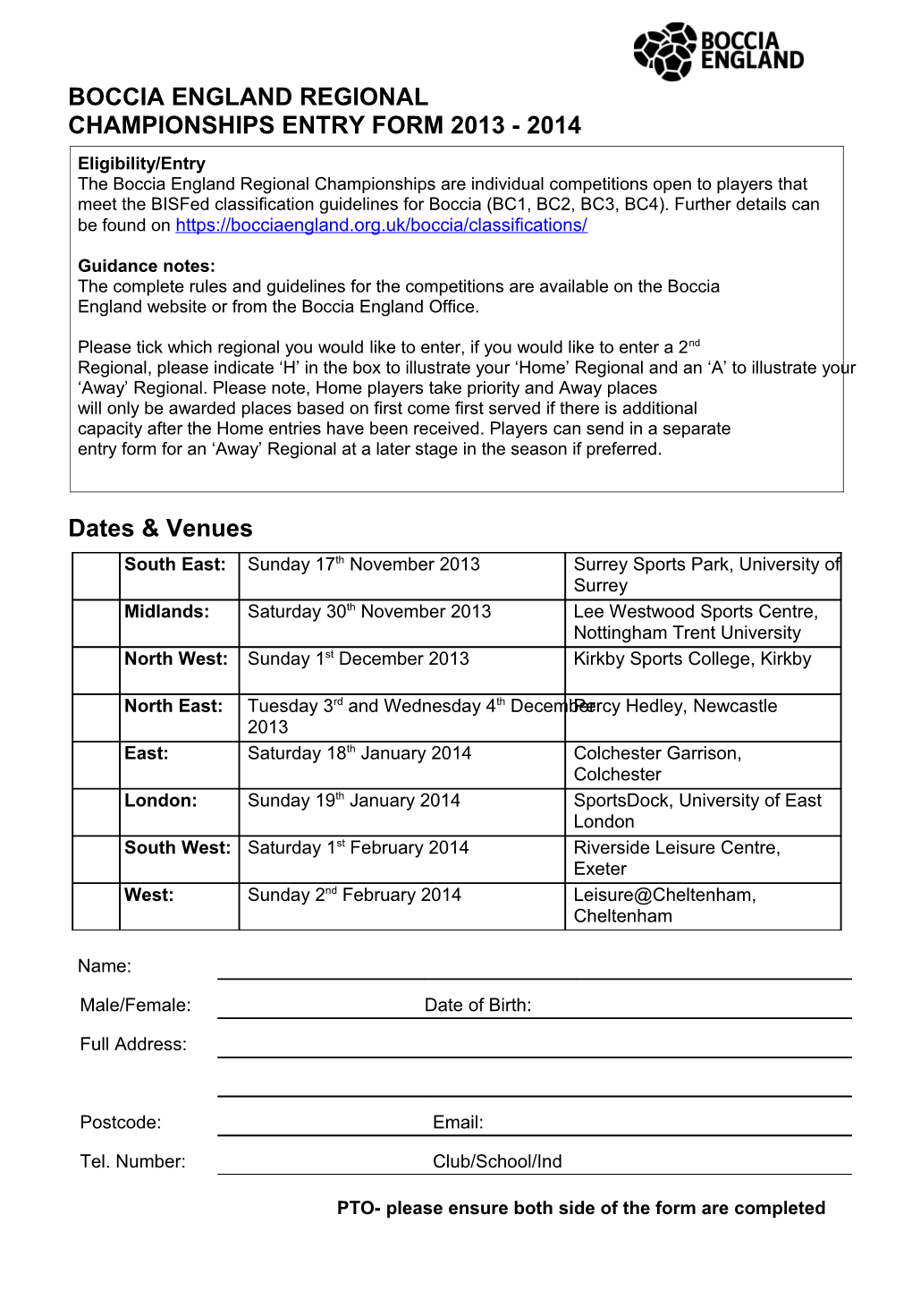 C P Sport Regional Boccia Competitions