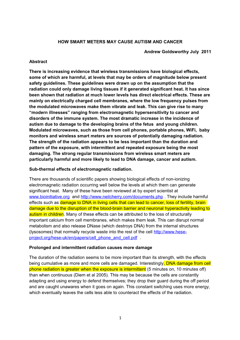 How Smart Meters May Cause Autism and Cancer