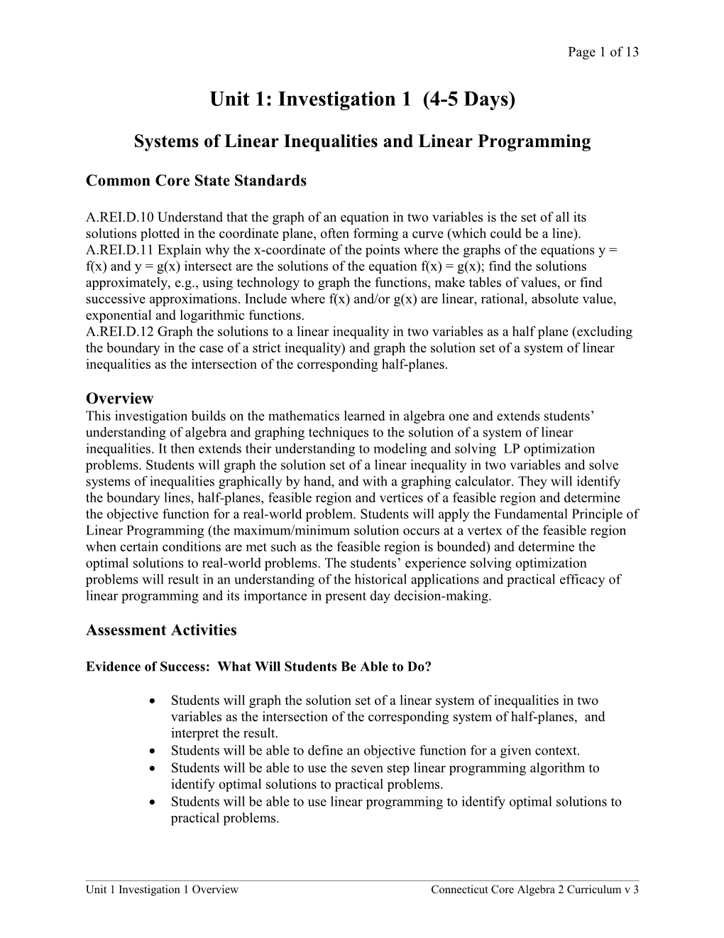 Systems of Linear Inequalities and Linear Programming