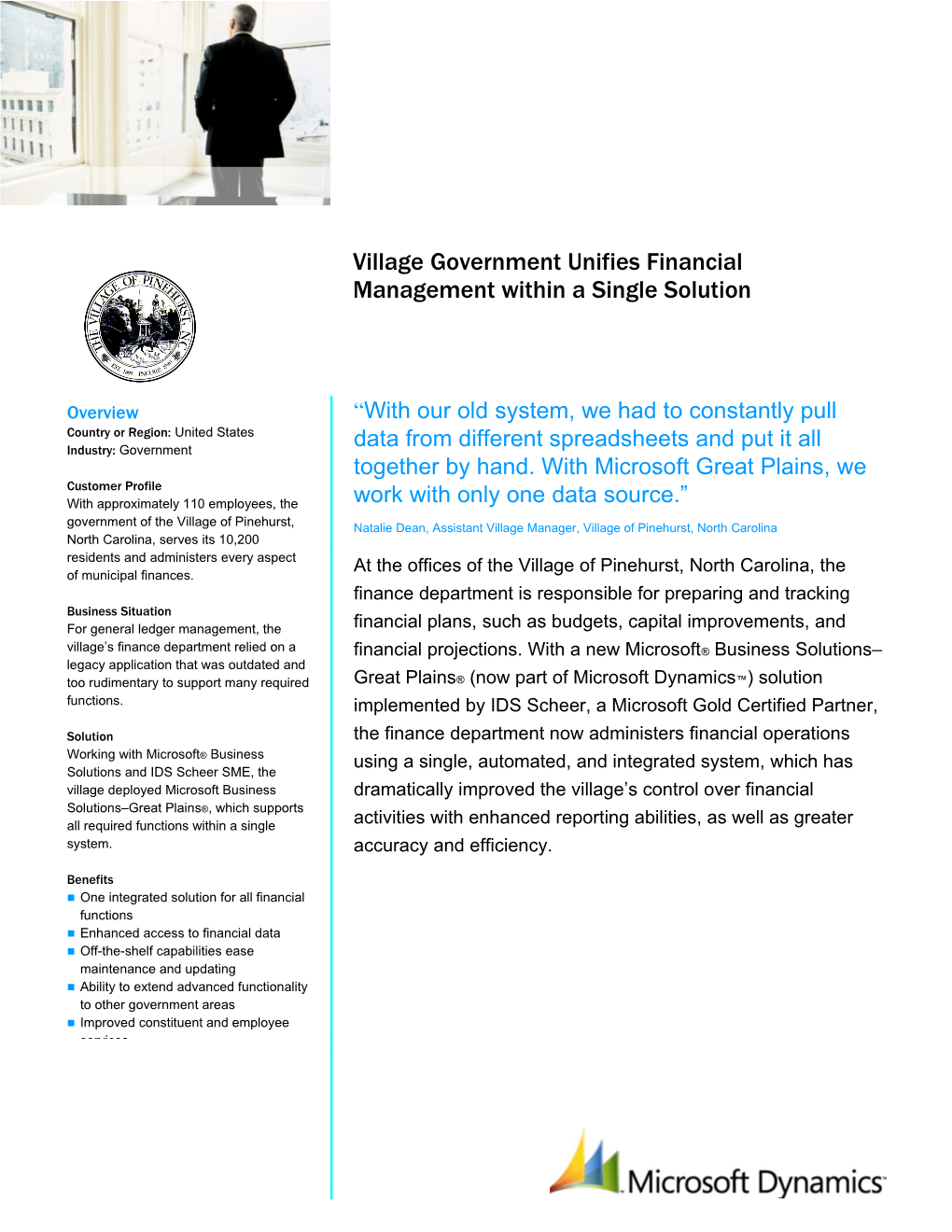 Village Government Unifies Financial Management Within a Single Solution
