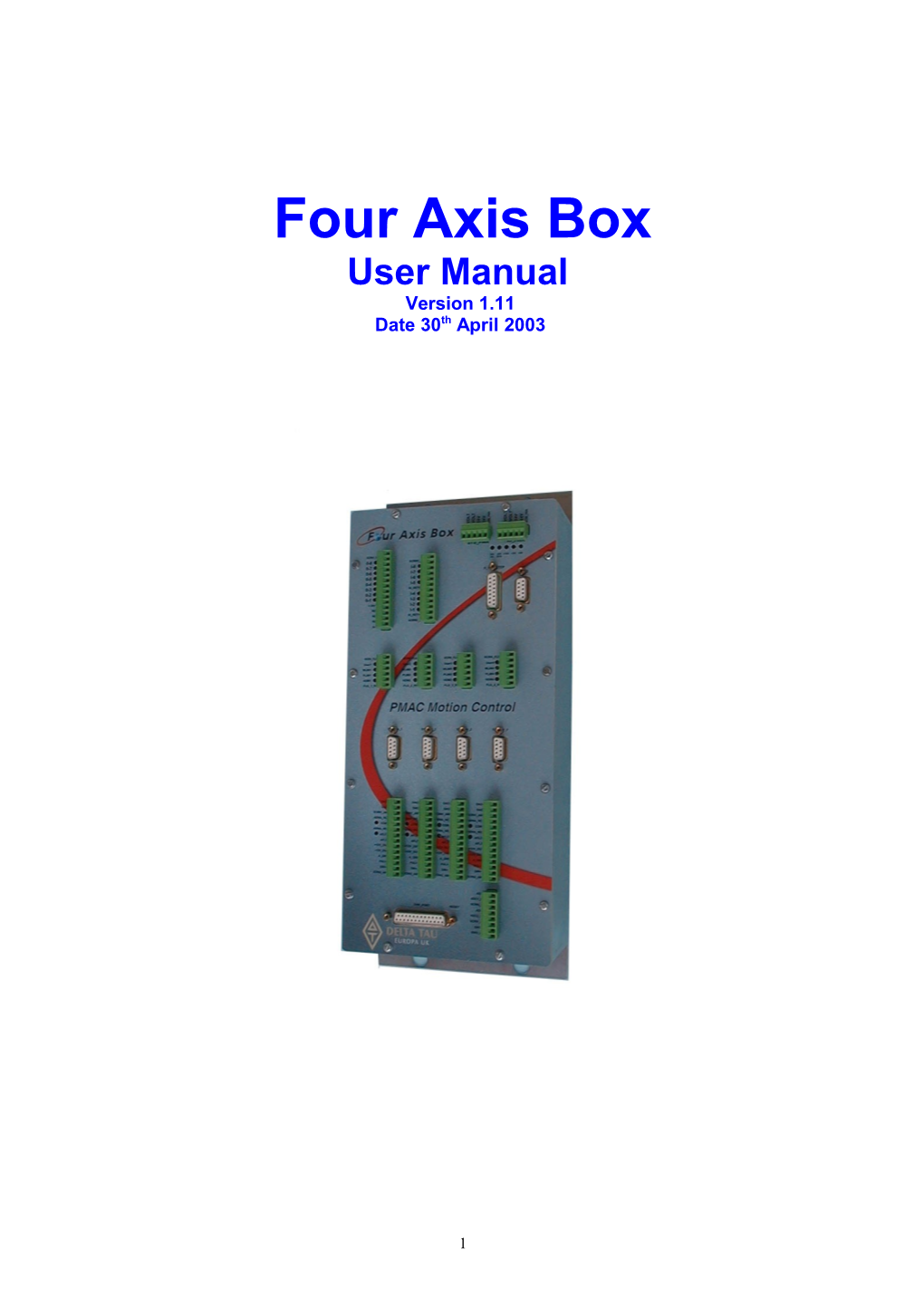 Four Axis Box Manual