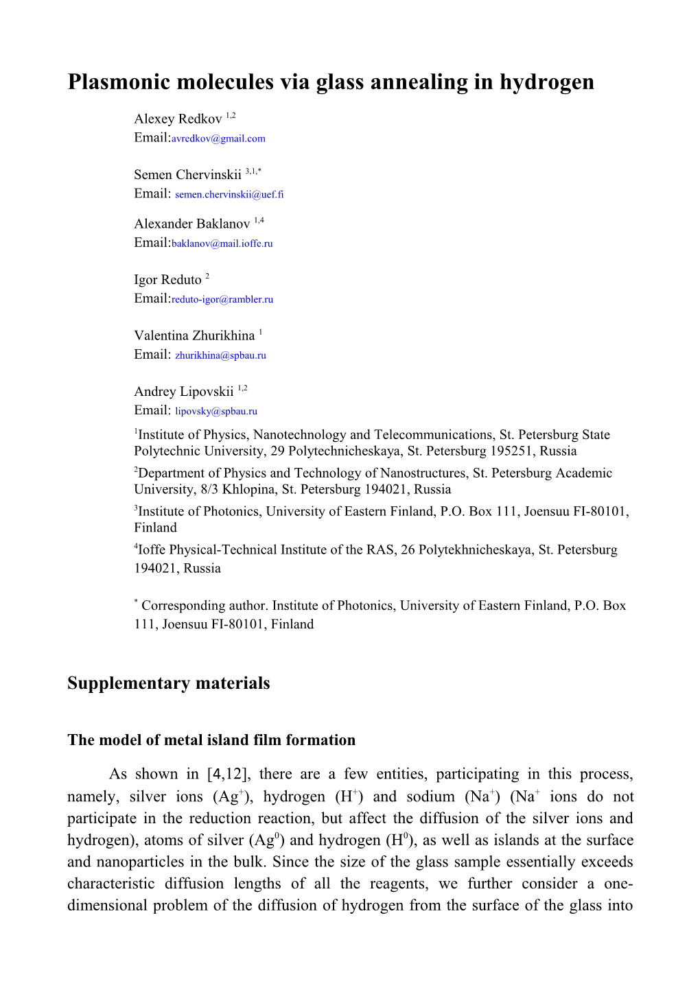 Plasmonic Molecules Via Glass Annealing in Hydrogen