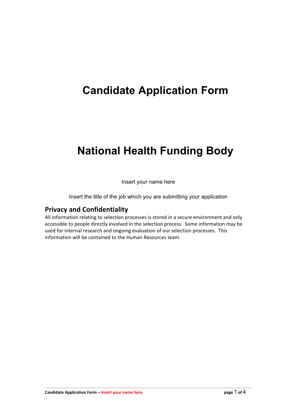 National Health Funding Body