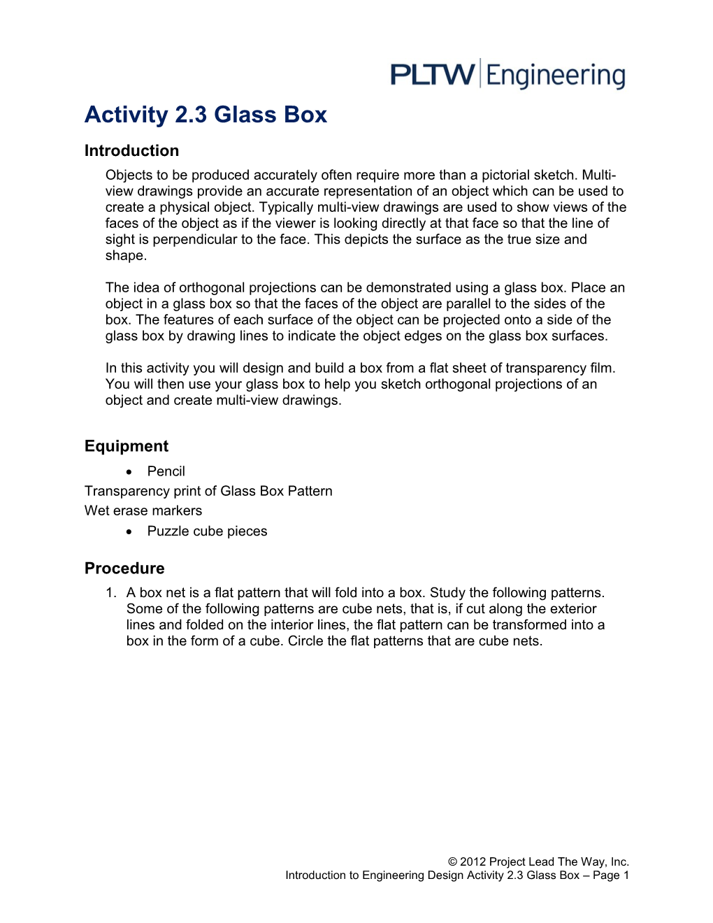 Activity 2.3 Glass Box