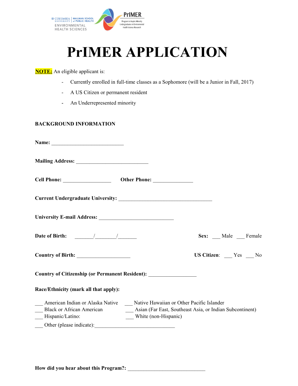 Primer APPLICATION