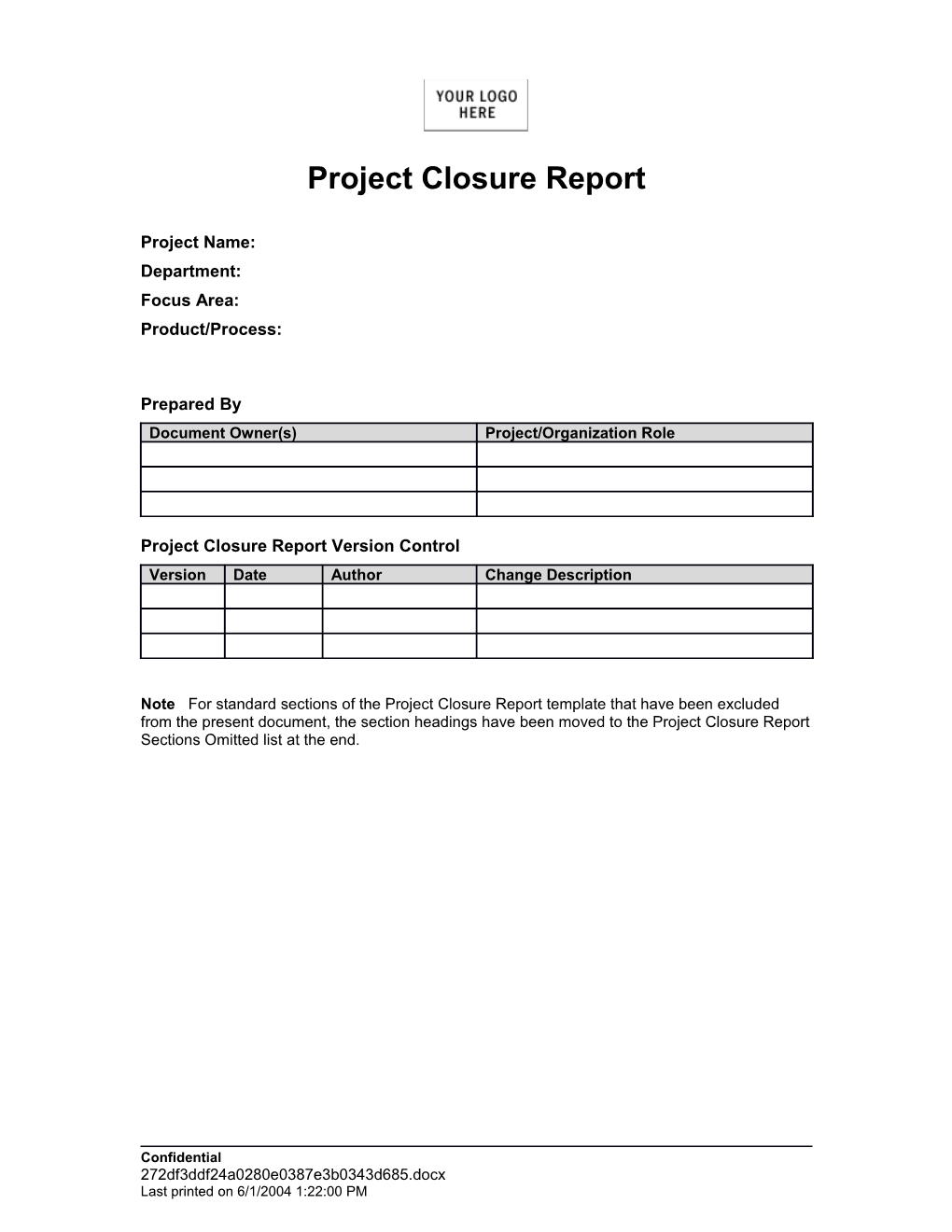 Project Closure Report