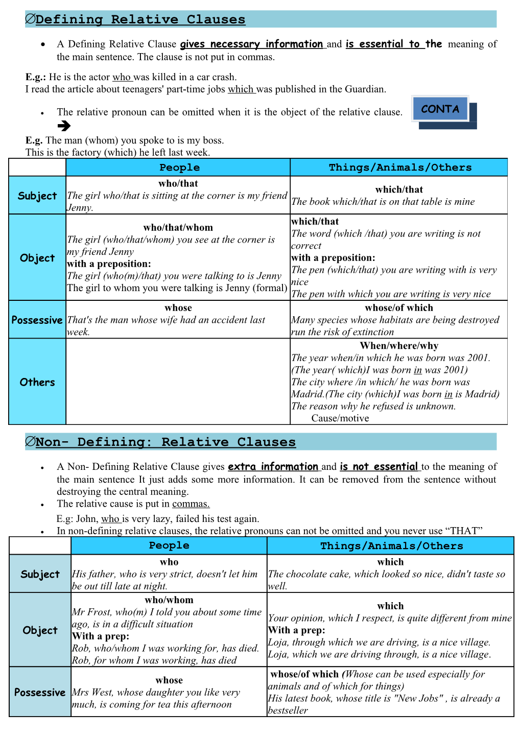 Ædefining Relative Clauses