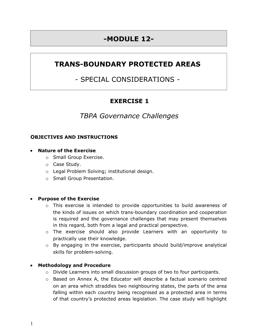 Trans-Boundary Protected Areas