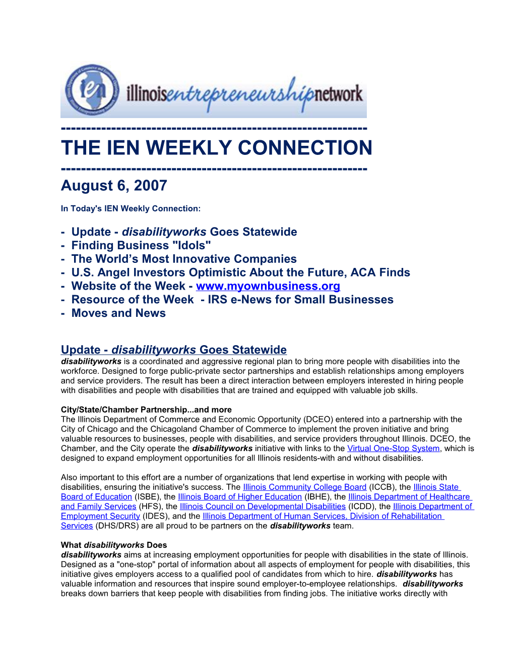 The Ien Weekly Connection s6