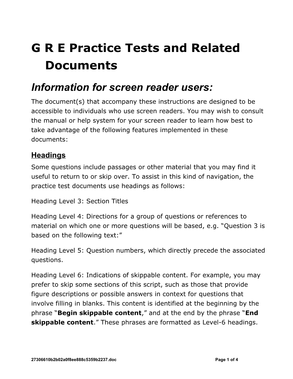 Information for Screen Reader Users