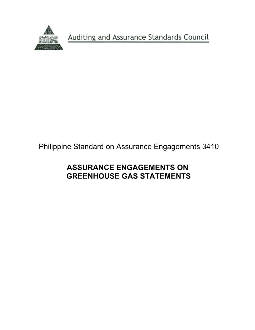Philippine Standard on Assurance Engagements 3410