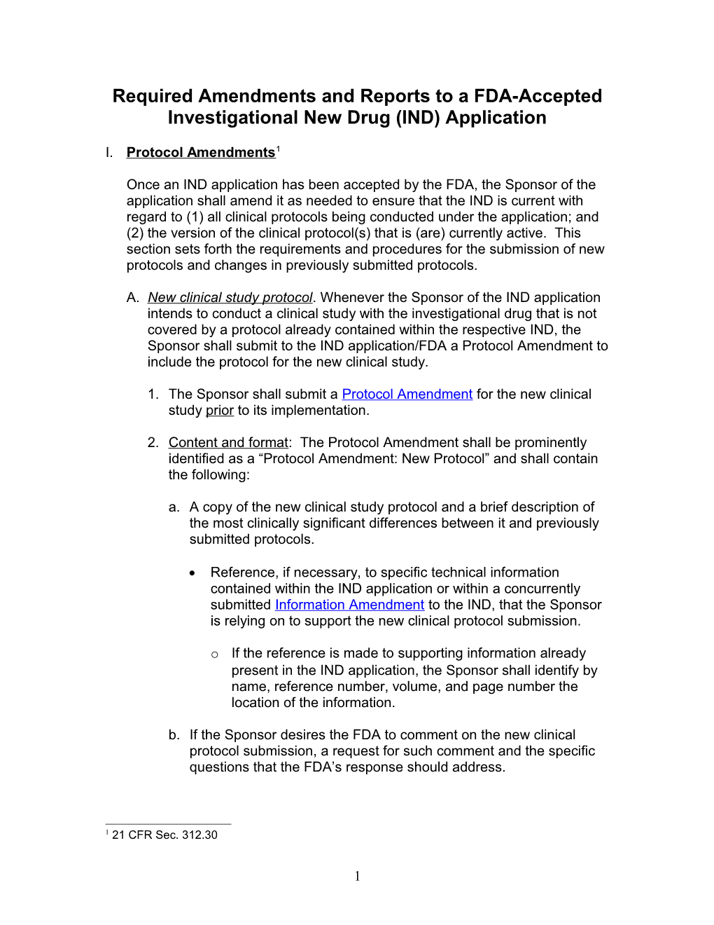 Required Reports to a FDA-Accepted Investigational New Drug (IND) Application