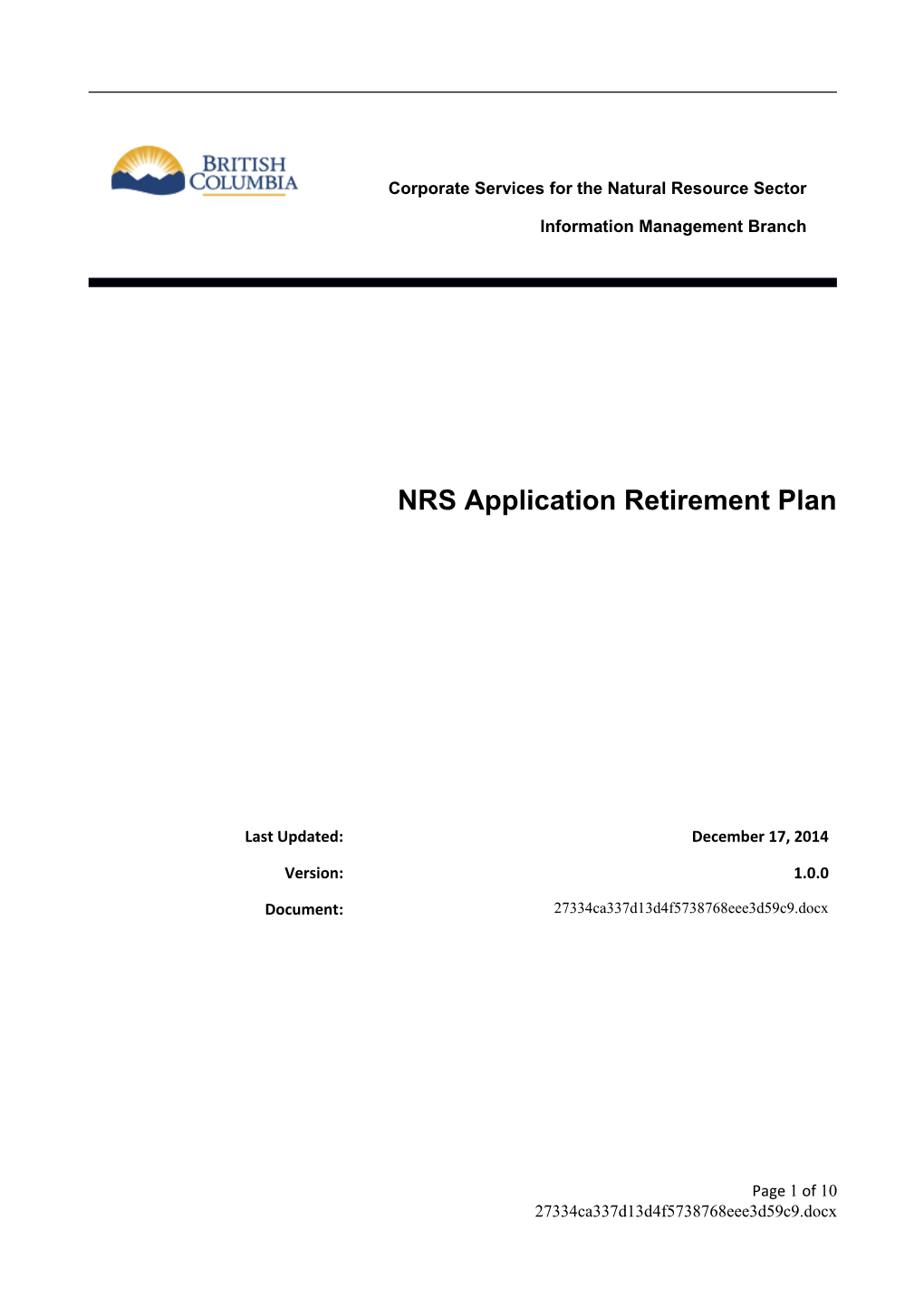 NRS Application Retirement Plan