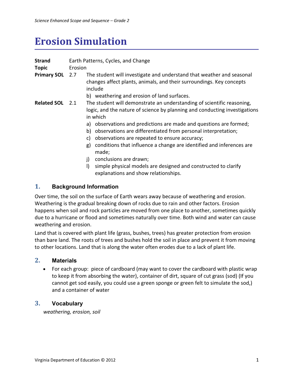 Science Enhanced Scope and Sequence Grade 2