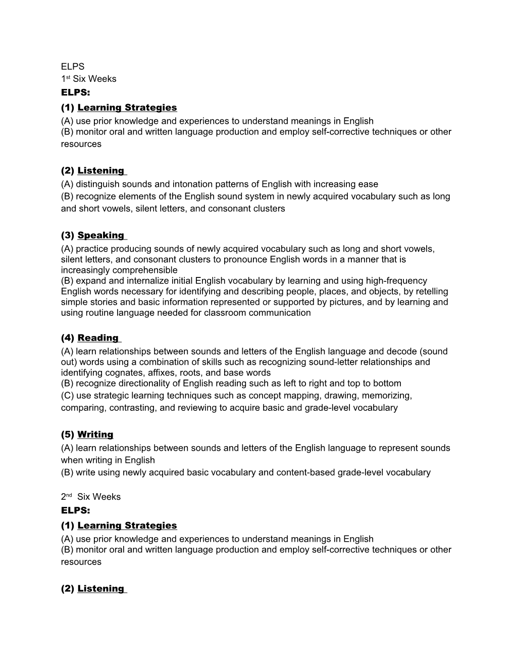 (A) Use Prior Knowledge and Experiences to Understand Meanings in English