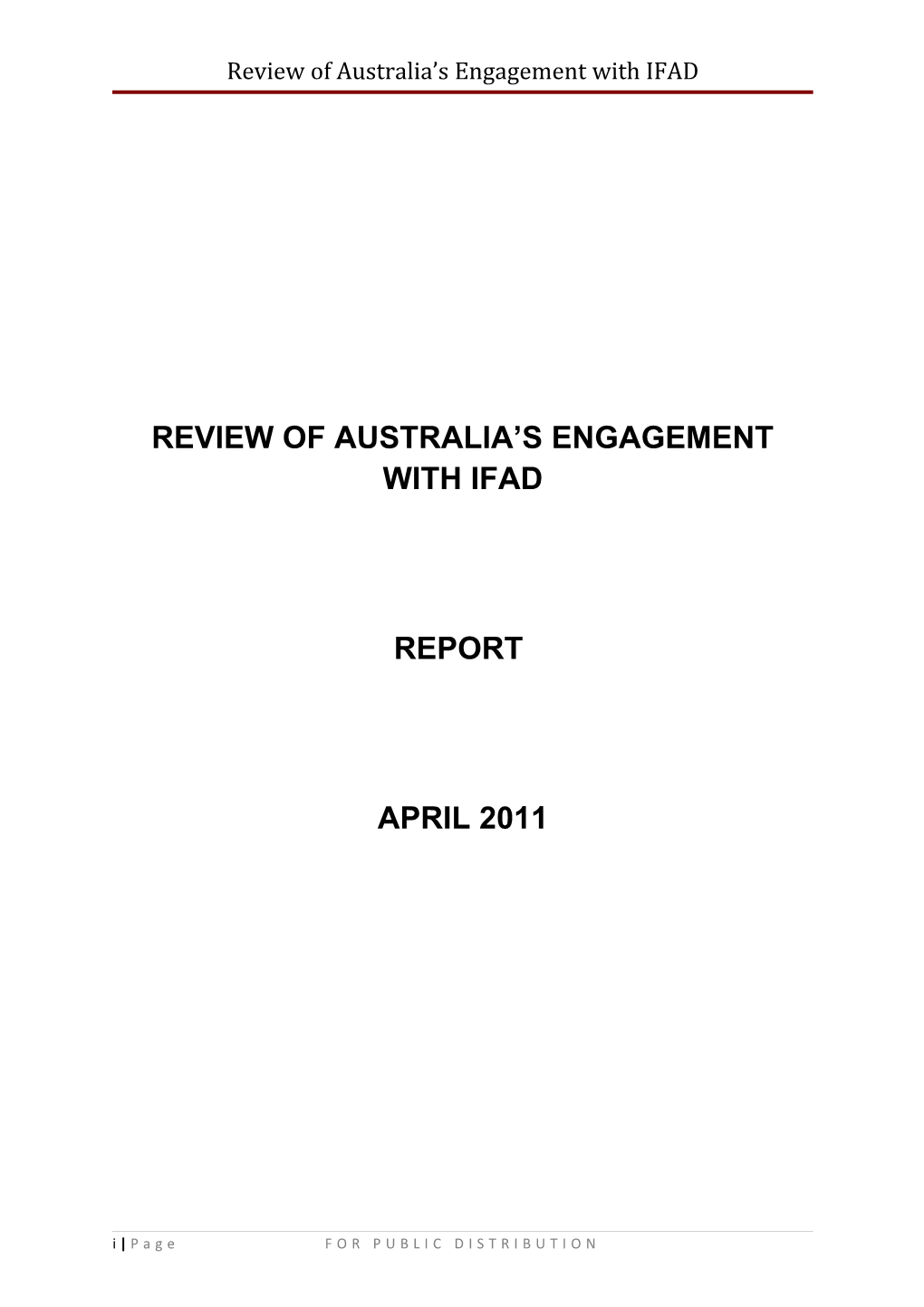 Review of Australia S Engagement with IFAD