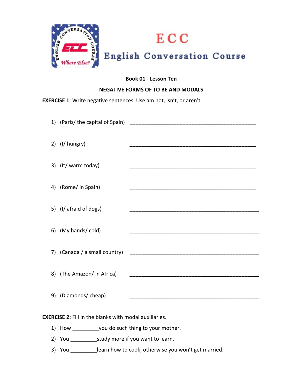Ecc English Conversation Course