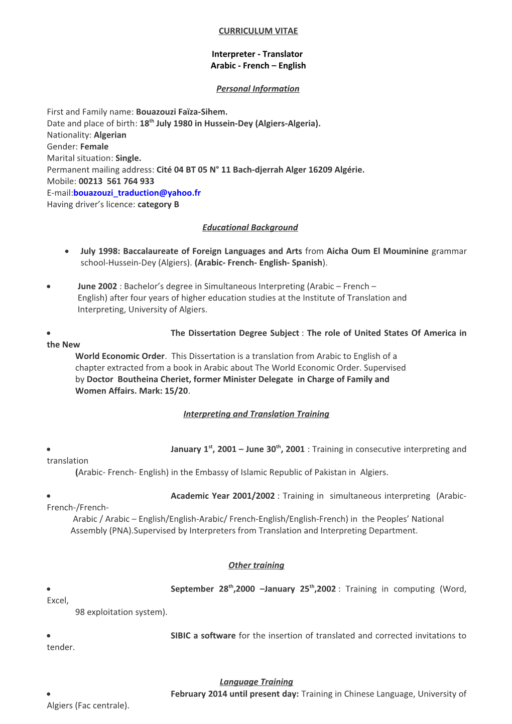 Curriculum Vitae s298