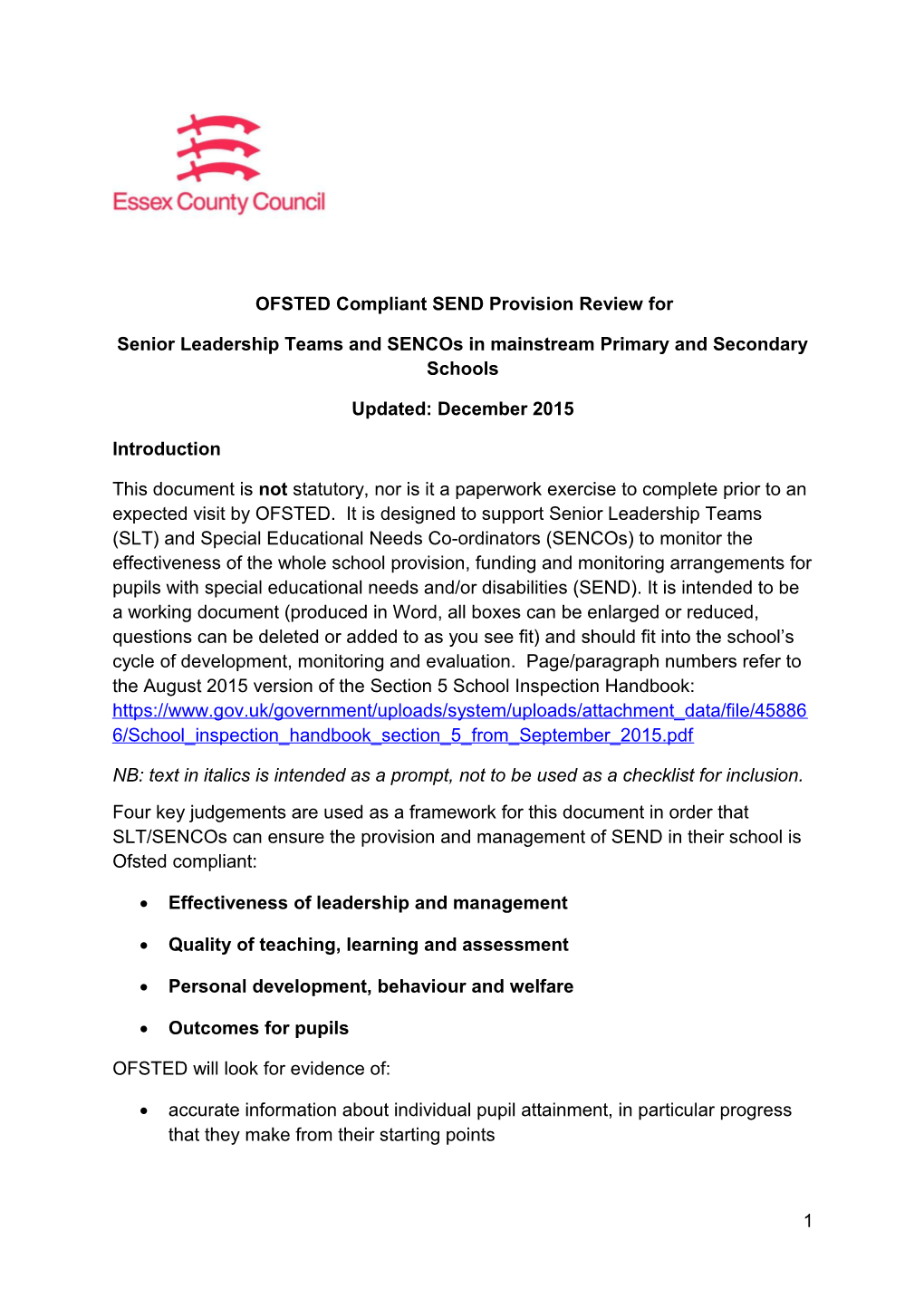 Senior Leadership Teams and Sencos in Mainstream Primary and Secondary Schools