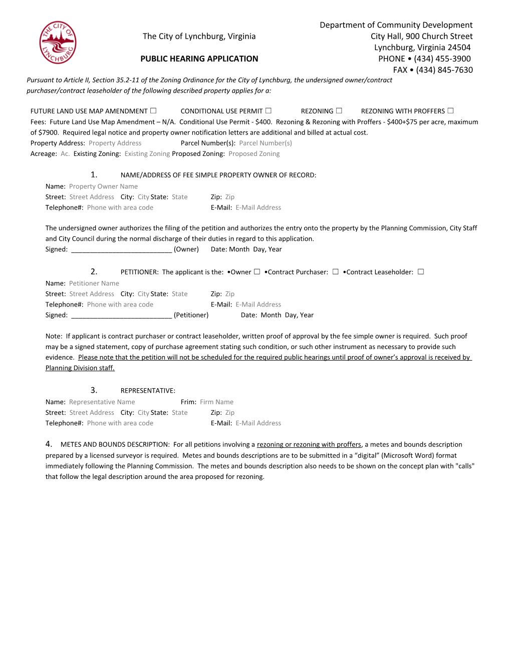 Future Land Use Map Amendment Conditional Use Permit Rezoning Rezoning with Proffers