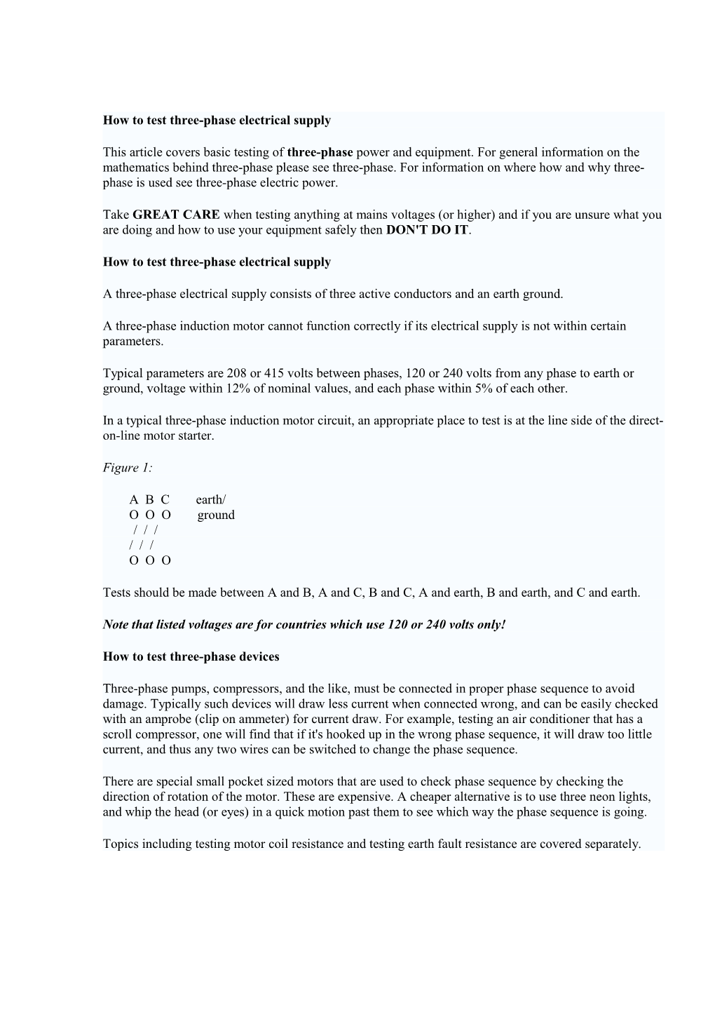 How to Test Three-Phase Electrical Supply