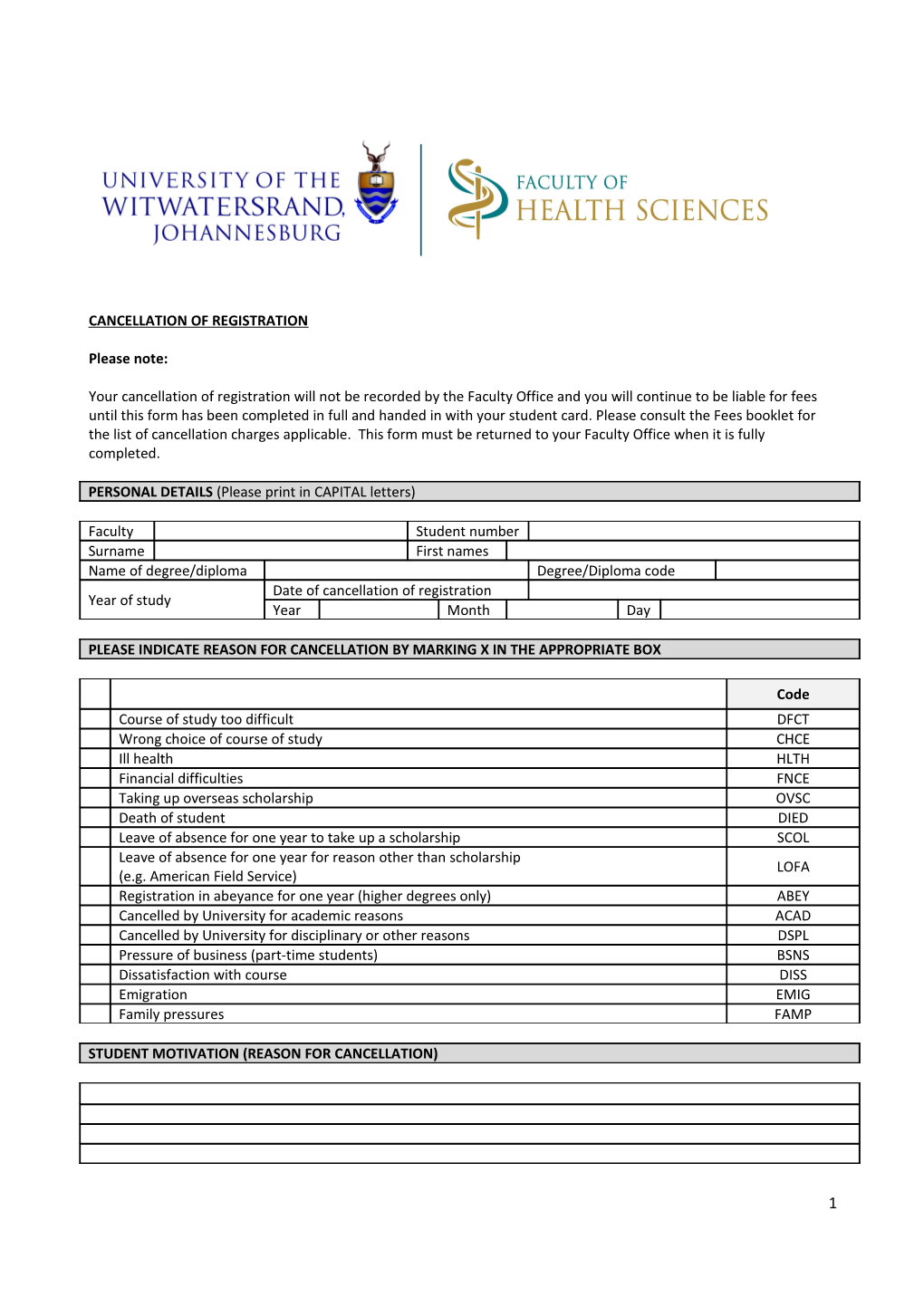 Cancellation of Registration