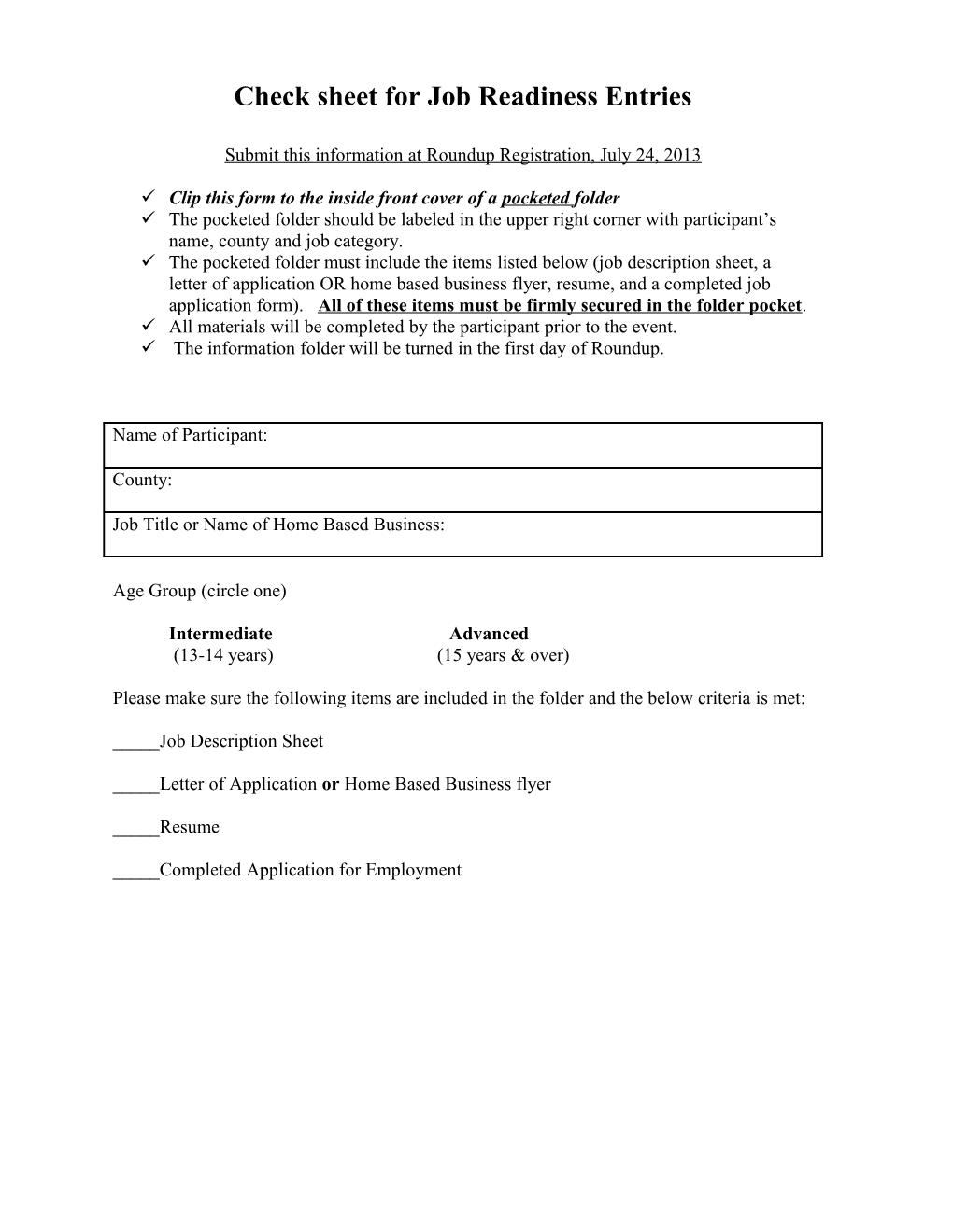 Round-Up Registration Form