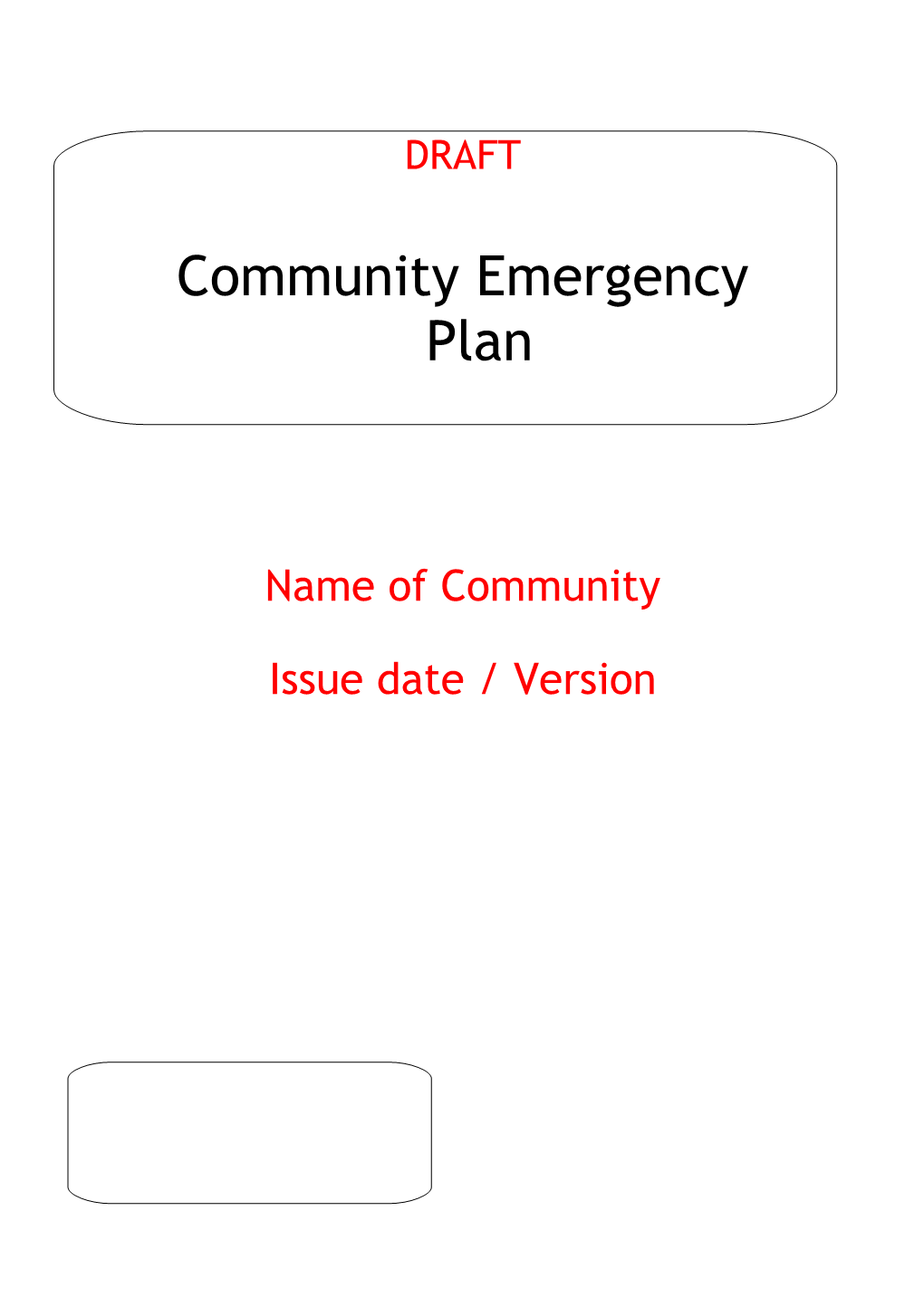 Community Emergency Plan