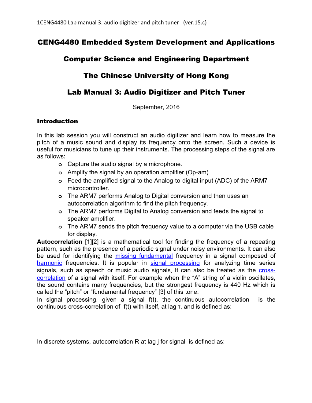 CENG4480 Embedded System Development and Applications